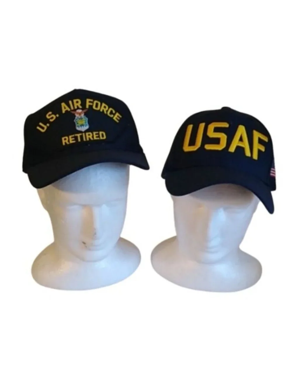 USAF U.S. Air Force Retired Military adjustable Ball Caps Hats, Set of 2